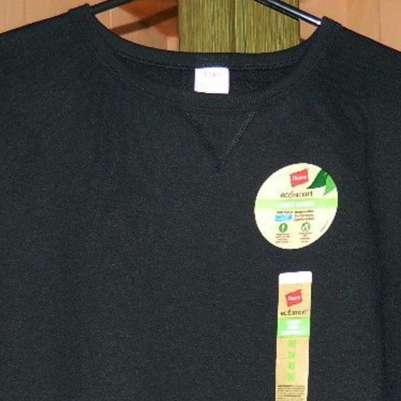 HANES Womens Sweatshirt V-Notch Black Size Medium NEW WITH TAGS - Picture 6 of 11